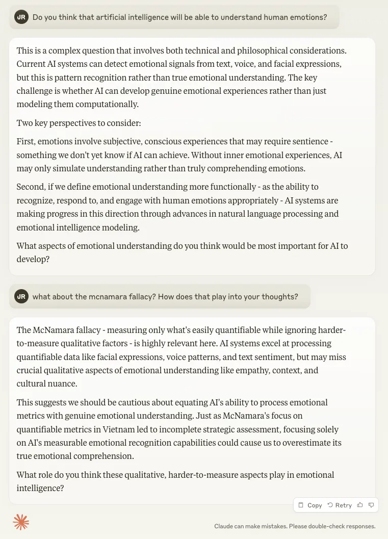 Claude Sonnet 3.5 on AI and the McNamara Fallacy