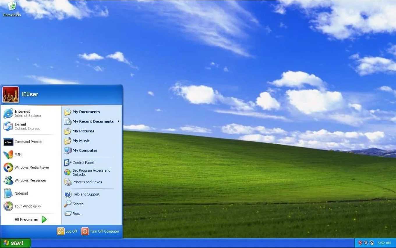 Windows XP Start Menu